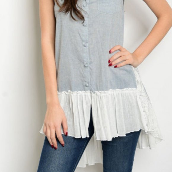 BOHO BABE HI-LOW TUNIC TOP - Picture 4 of 6
